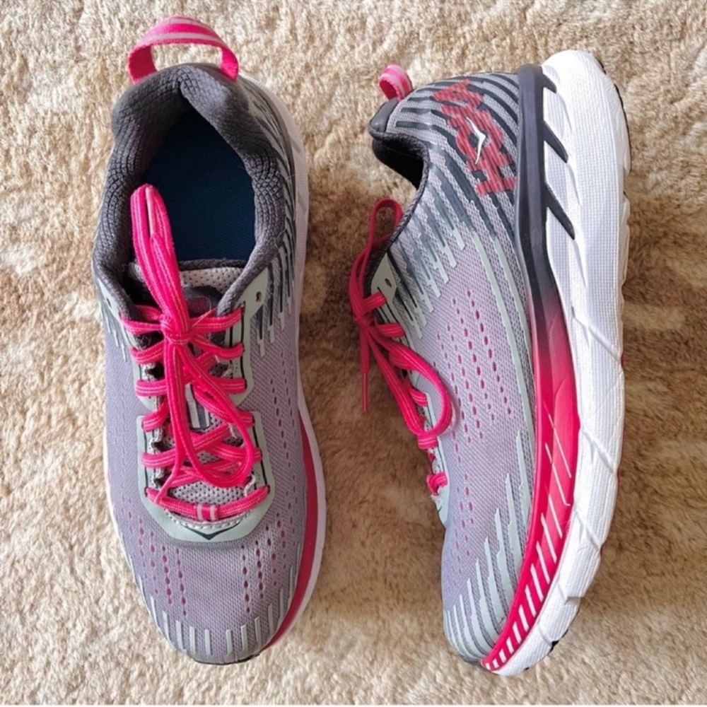 Hoka One One Clifton 5 Women’s Running Shoes Sneakers Alloy / Steel Gray Size 9